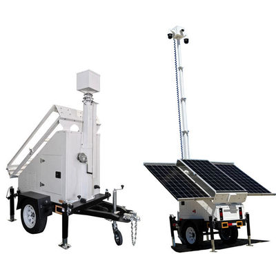Dauerhafter Trailer für Solarkameras Mobil-Trailer für Solarsicherheit mit 3*400W-Solarkollektoren