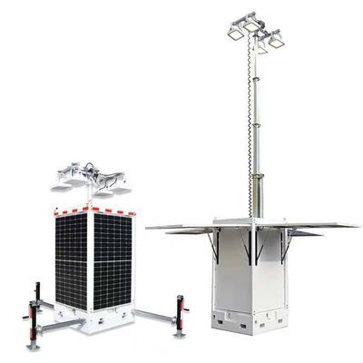 Cuboid Mobile Cctv Unit Solar Light Tower mit 4*50W LED 4*300W Solarzellen