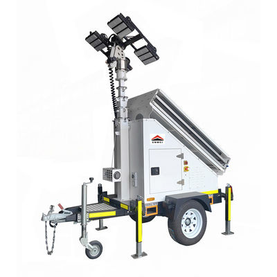 Mobiler Solartrailer Solarlichtturm mit 3*400W Solarkollektoren 4*150W LED-Leuchten