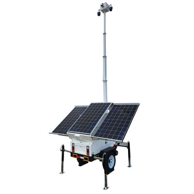 24/7 mobile Solar-CCTV-Trailer mit Kameras für ferne Baustellen
