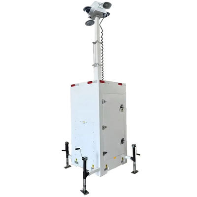 quality Mobile CCTV-Turm-Einheit mit 6 m manuellem Mast für die Marktüberwachung factory