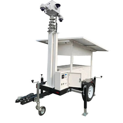 Fernüberwachung Portable Solar Powered Surveillance 4G 5G Kamera Anhänger für die Überwachung des Straßenbaus