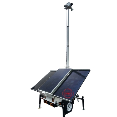 Solar Security CCTV Trailer mit Nachtsicht-Langstrecken-IR-Kamera für Baustelle