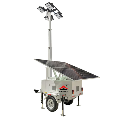 Mobiler Solarlichtturm mit 6 m Mast für Baustellen Nachtbeleuchtung