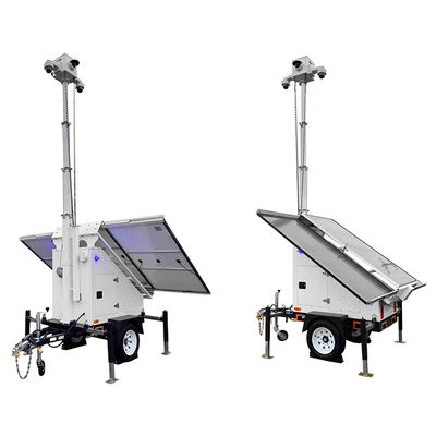 Mobiler Überwachungstrailer mit 3 Solarpanelen für die Parkplatzsicherheit