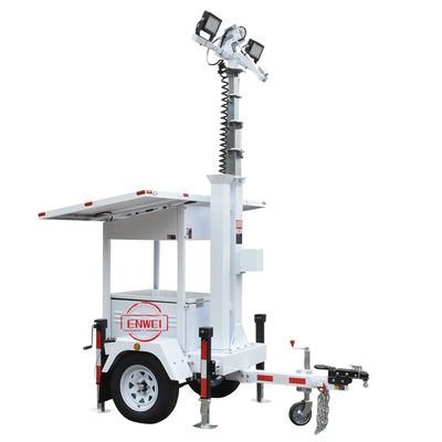 quality Mobile Security Mini Solar Trailer mit LED-Licht montiert CCTV-Turm für Lagerhaus factory
