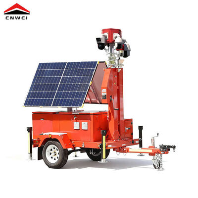 Off-Grid mobiler CCTV-Anhänger mit zwei 450-W-Solarmodulen zur Parkplatzüberwachung