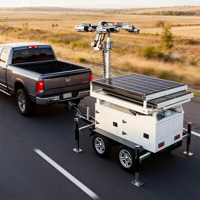 Solar-CCTV-Sicherheitsanhänger mit 8*300W Solarpanel IP66 Wasserdichtes Gehäuse für Bauarbeiten