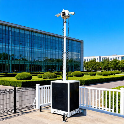 China Factory Portable Solar CCTV Security Monitoring Tower Kubischer Überwachungsturm für Parkplatz
