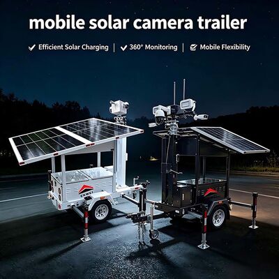 Solar Camera Trailer 2*435W Panels 6M Mast Mobile CCTV Surveillance Trailer Outdoor 